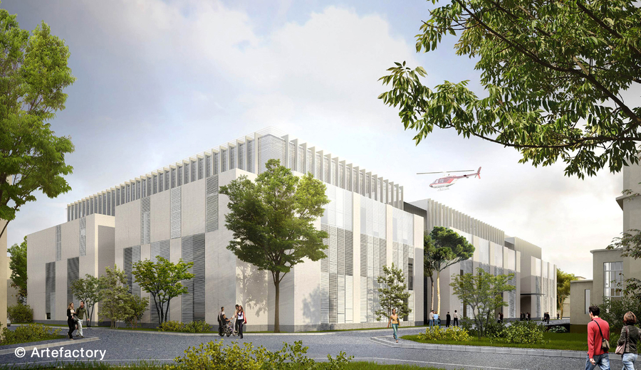 La maquette du futur nouvel hôpital Édouard Herriot des HCL