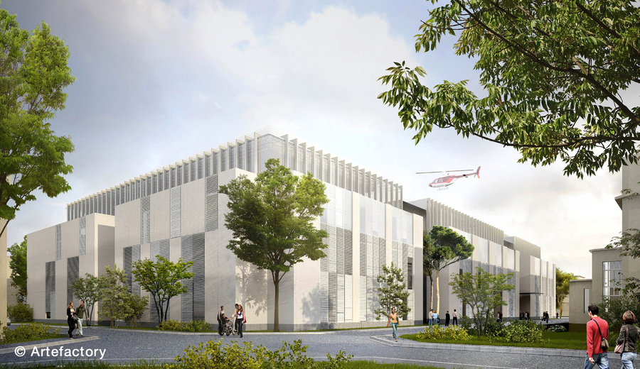 La maquette du futur nouvel hôpital Édouard Herriot des HCL, un projet qui attend toujours l'aval du Copermo