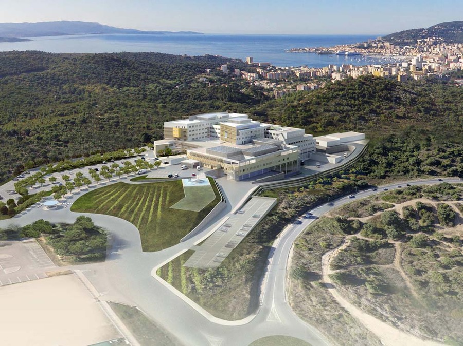 Le chantier de construction du nouveau CH d'Ajaccio a démarré le 18 mars. La livraison est prévue à l'automne 2017.