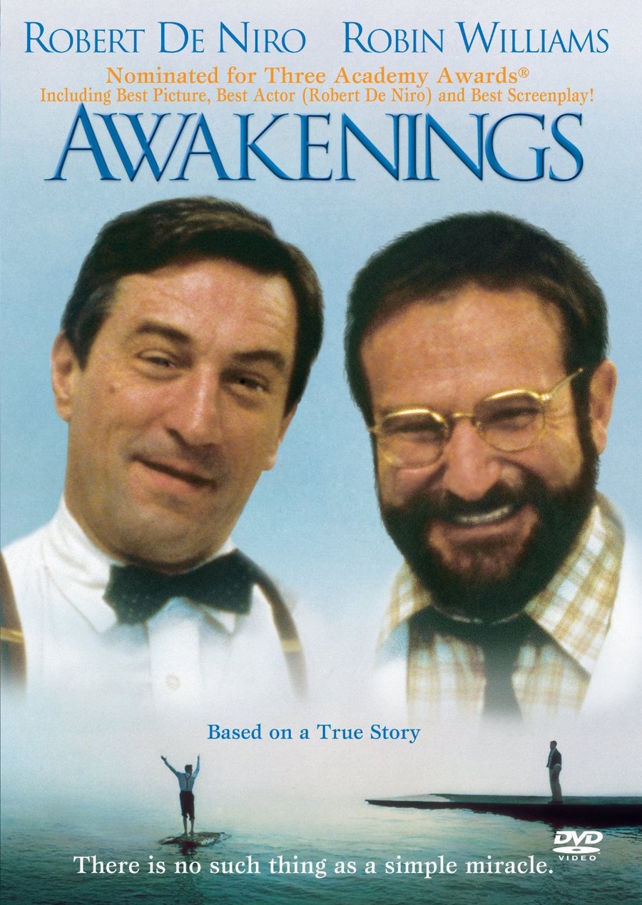 Affiche du film L'Éveil (Awakenings), réalisé par Penny Marshall en 1990 et basé sur le livre d'Oliver Sacks, sorti en 1973