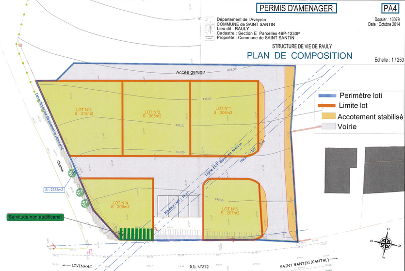 Permis de construire du futur lotissement d'habitat regroupé de Saint-Santin (Aveyron)