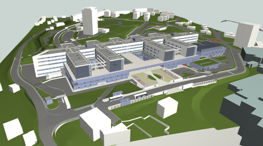 Photo perspective du nouvel hôpital d'Épinal