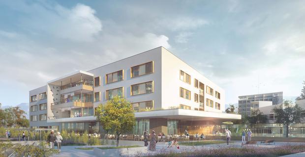 Le nouveau bâtiment accueillera l'activité Ehpad et USLD du CHU de Grenoble.