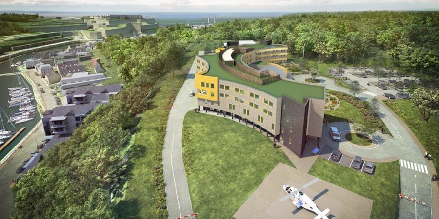 Le nouvel hôpital de Belle-Île-en-Mer représente un investissement de 26 M€ et doit ouvrir fin 2019.