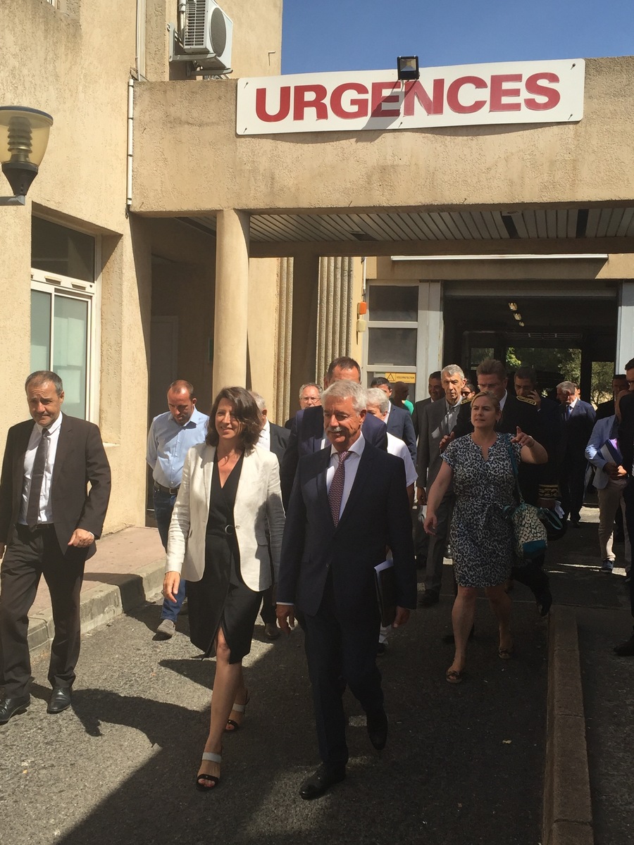 Agnès Buzyn était en visite au CH de Bastia le 17 août (Haute-Corse).