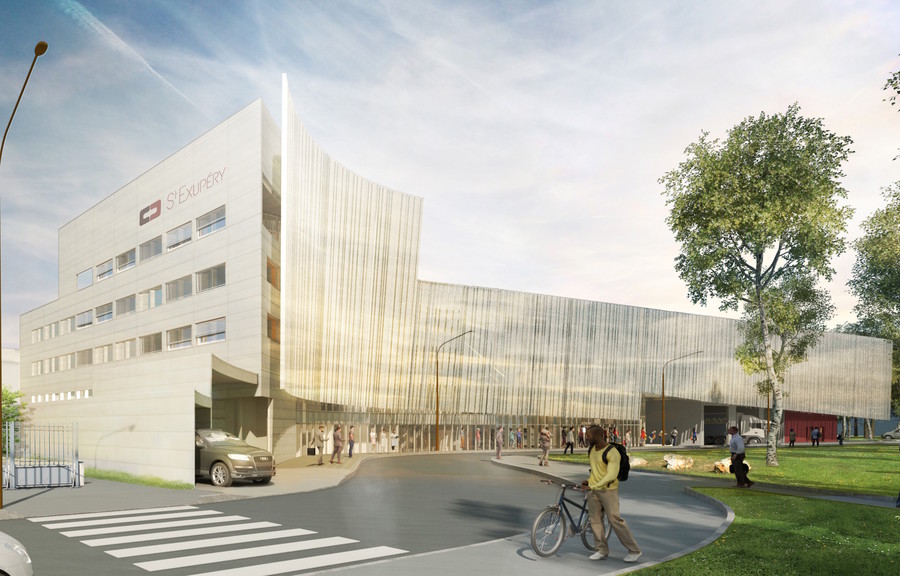 Vue Ouest de la future nouvelle Clinique Saint-Exupéry à Toulouse, qui doit ouvrir ses portes début 2019.