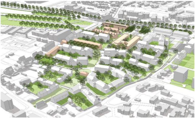 Les 8 hectares anciennement occupés par l'hôpital Clémenceau seront transformés en un nouveau quartier résidentiel.