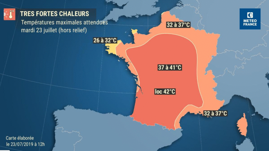 Selon Météo France, les températures maximales pourraient atteindre 42°C.