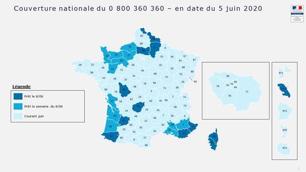 Au total, vingt-quatre départements de six régions de France devraient être opérationnels d'ici le 14 juin. (Secrétariat d'État en charge des Personnes handicapées)
