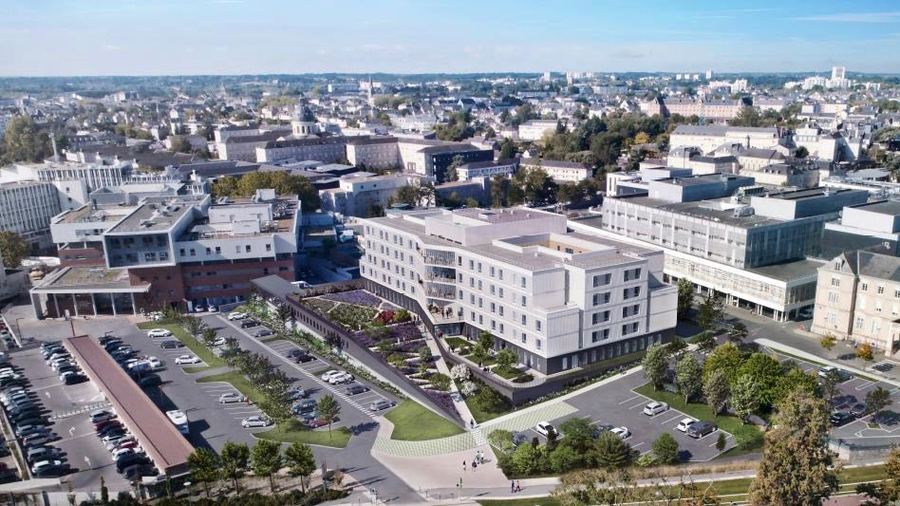 Le futur bâtiment SSR et gériatrie permettra de fluidifier le parcours de soins du patient âgé. (CHU Angers/TJ Archi)