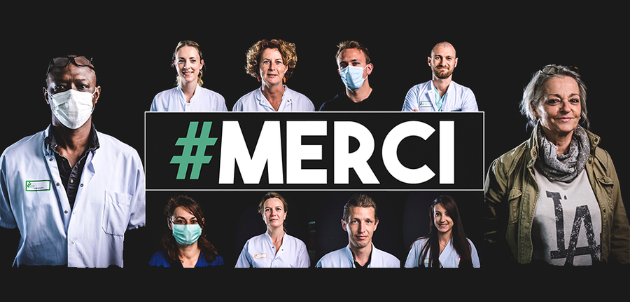 La campagne de communication #MERCI est menée par le CH de Grasse. (F. Dides/CH Grasse)