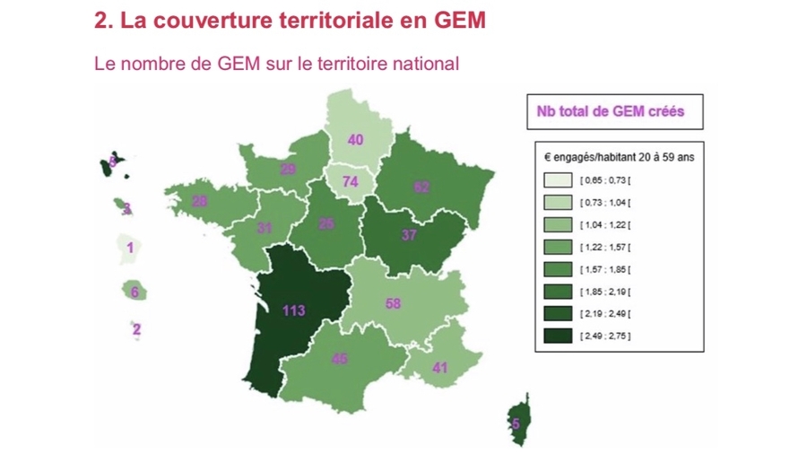 Les niveaux de subvention moyen par groupe d'entraide diffèrent également d'une région à l'autre. (CNSA)