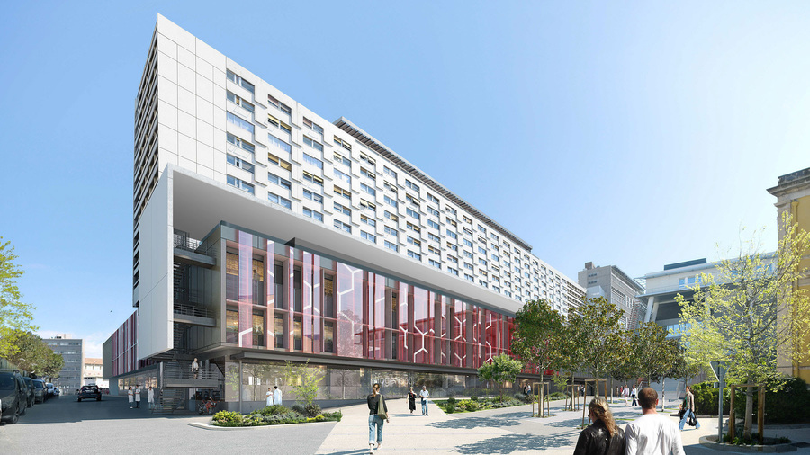 Les portes du centre de prélèvement du biogénopôle de l'Assistance publique-hôpitaux de Marseille vont ouvrir en mai prochain. (Ragueneau et Roux architectes/CFL architecture). 