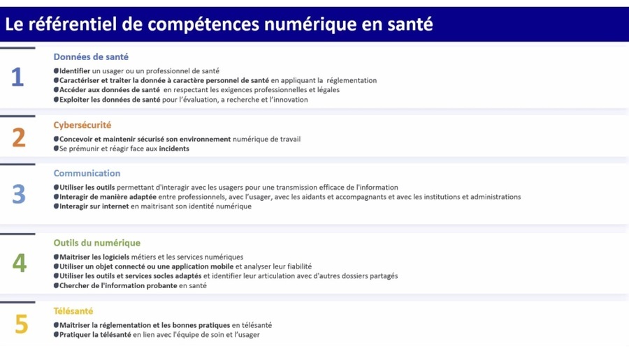 Cinq domaines et quinze compétences ont été définis dans le référentiel. (DNS)