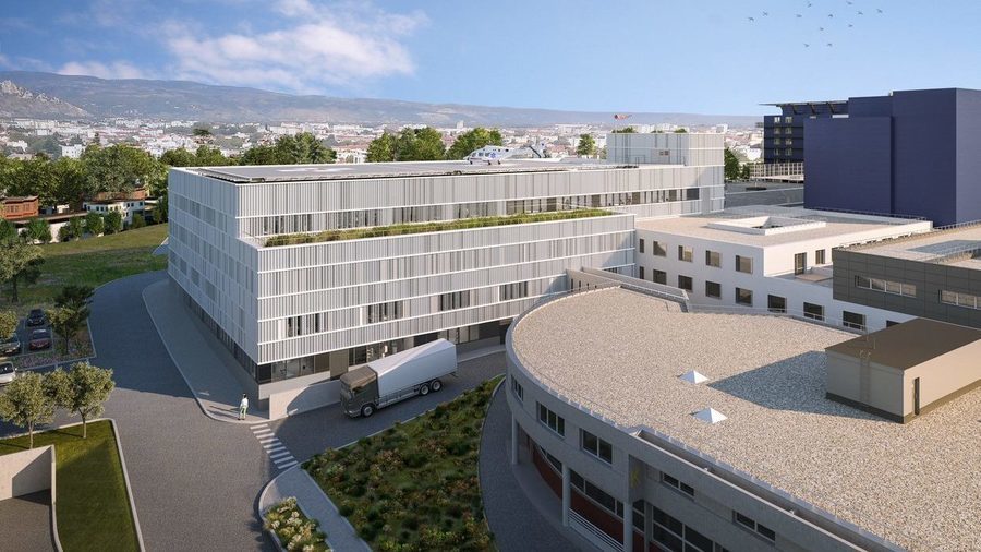 Le chantier du nouveau plateau technique du CH de Valence s'achèvera en 2026. (Egis-Groupe-6)