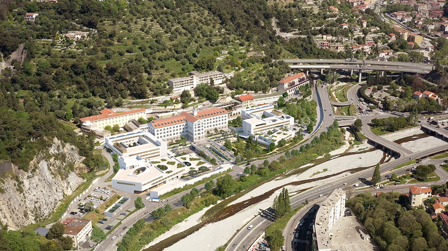 Prévu sur cinq ans, le chantier de reconstruction du centre hospitalier Sainte-Marie de Nice, établissement privé non lucratif spécialisé en psychiatrie, est officiellement lancé. (AHSM) 
