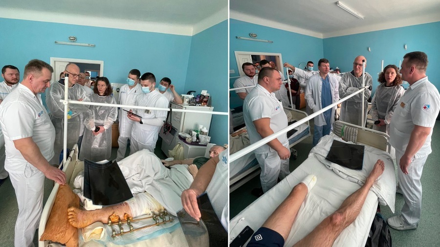 Évacués du front, les blessés arrivent à Kiev avec des fractures ouvertes qui traînent depuis quinze jours, trois semaines parfois, avec donc des infections très importantes, d'où la nécessité de maîtriser les stocks d'antibiotiques. (P. Thépot)