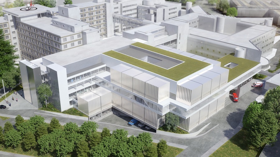 Le nouveau bâtiment des HCL de l'hôpital Lyon-Sud ouvrira ses portes à partir de 2025. (Michel Rémon & associés)