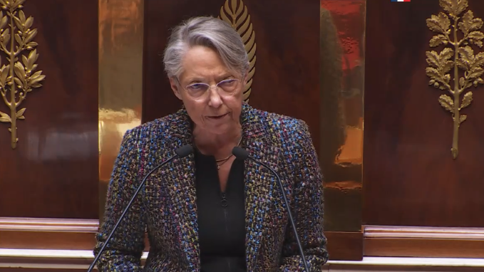 Devant les députés le 16 mars, Élisabeth Borne a engagé la responsabilité du Gouvernement sur la réforme des retraites. (Capture d'écran sur le site de l'Assemblée nationale)