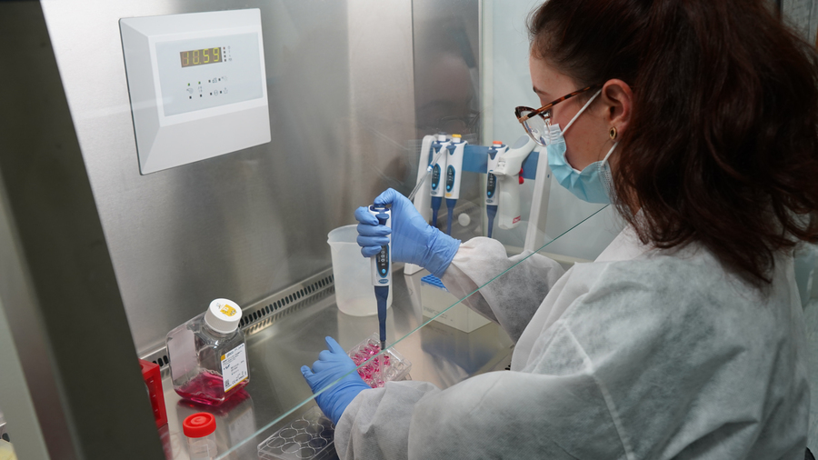 Interrogés sur la part de leur travail qui les inquiétait le plus quant à leur empreinte environnementale, 77% des personnels de l'U932 de l'Institut Curie évoquent les déchets plastiques et les consommables. (Tremelet/Image point FR/BSIP)