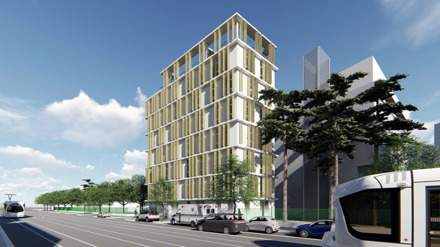 Une maison médicale de garde sera installée au rez-de-chaussée du futur centre de prévention. (Granit archi)