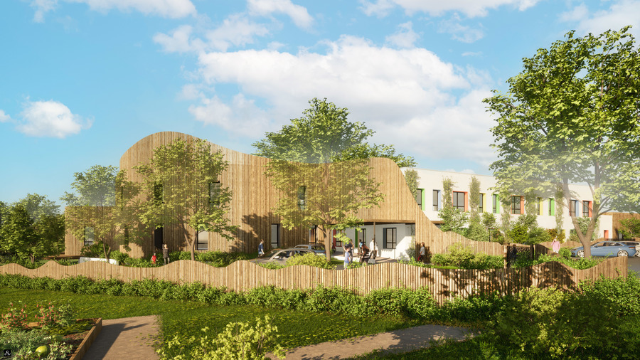 Le bâtiment sera majoritairement conçu à partir de matériaux biosourcés, tout particulièrement le bois. (Cité A)