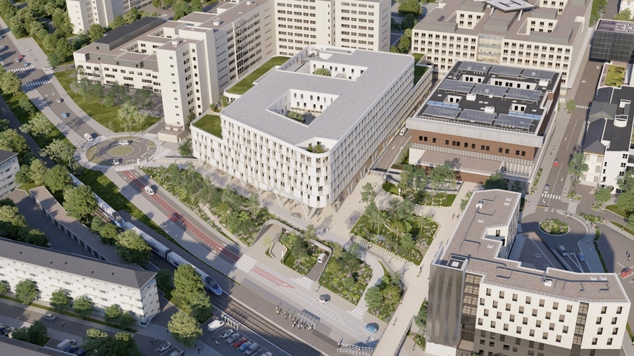 Après l'ouverture d'ici fin décembre de trois premiers bâtiments de son projet de reconstruction, le CHU de Rennes amorcera en avril 2025 la construction de son nouvel hôpital femme-mère-enfants. (CHU Rennes)