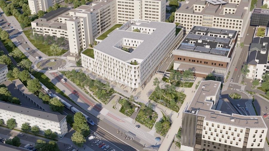 Après l'ouverture d'ici fin décembre de trois premiers bâtiments de son projet de reconstruction, le CHU de Rennes amorcera en avril 2025 la construction de son nouvel hôpital femme-mère-enfants. (CHU Rennes)