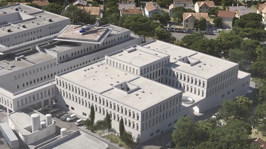 La construction du bâtiment cardiovasculaire du CHU de Marseille démarrera au second semestre 2025 pour une durée de dix-huit mois. (Groupe-6 architecture)