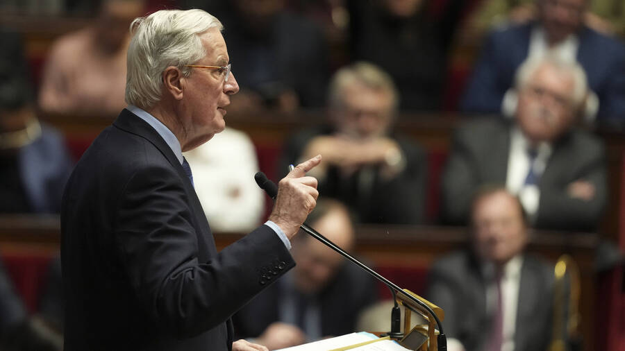 Ce 4 décembre, l'Assemblée nationale vote, par 331 voix, la censure du Gouvernement dirigé par le Premier ministre Michel Barnier. (Michel Euler/AP/Sipa)