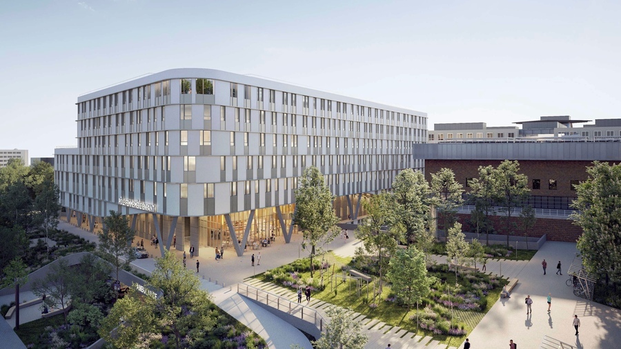 À l'horizon 2028, la maternité du CHU de Rennes quittera l'hôpital Sud pour intégrer à l'ouest de la ville le site de Pontchaillou dans un bâtiment de 40 100 m2. (Artbuild)