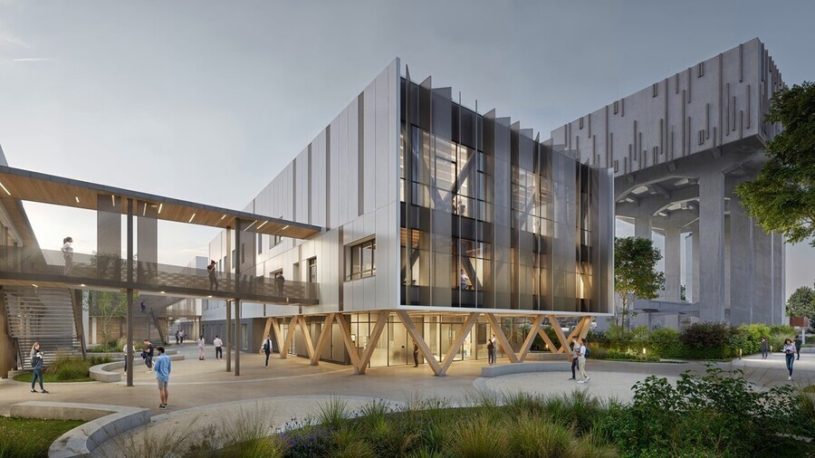 Le bâtiment sera doté d'une architecture écoresponsable composée à majorité de bois, "en écho aux forêts de Sologne et d’Orléans". (OBM Constructions/Atelier B2A)