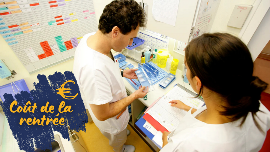 Selon les calculs de la Fnesi, un étudiant en sciences infirmières peut devoir débourser jusqu'à 500 euros de plus que la moyenne des étudiants pour sa rentrée. (T&L/Image point FR/BSIP) - Droits réservés Selon les calculs de la Fnesi, un étudiant en sciences infirmières peut devoir débourser jusqu'à 500 euros de plus que la moyenne des étudiants pour sa rentrée. (T&L/Image point FR/BSIP)