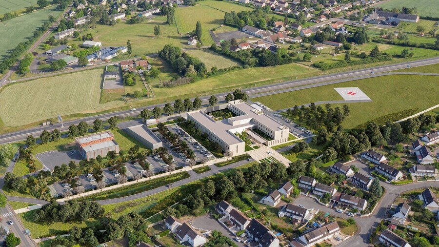 L'enveloppe du Ségur de la santé soutenant le projet de reconstruction du CH de Cosne-sur-Loire s'élève à 27 M€. (Cabinet d'architecture Groupe 6)