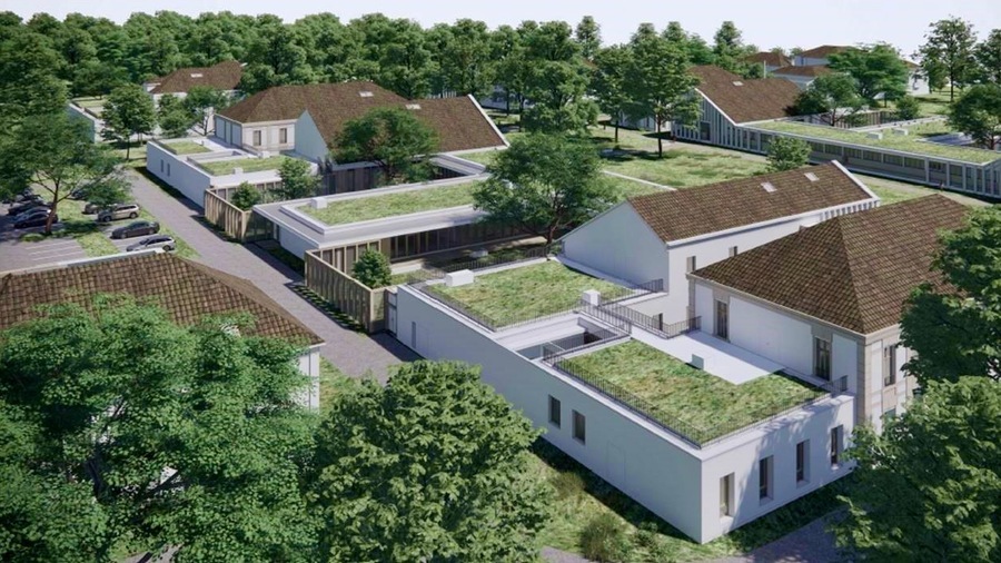 La construction du nouveau pôle santé de l'hôpital psychiatrique Ville-Évrard à Neuilly-sur-Marne va permettre la rénovation et l'extension de 15 000 m2 de bâtiments, dont un pavillon inscrit aux monuments historiques. (AIA Life Designers) - Droits réservés La construction du nouveau pôle santé de l'hôpital psychiatrique Ville-Évrard à Neuilly-sur-Marne va permettre la rénovation et l'extension de 15 000 m2 de bâtiments, dont un pavillon inscrit aux monuments historiques. (AIA Life Designers)