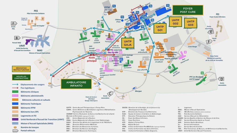 À Étampes, l'hôpital psychiatrique Barthélemy-Durand compte mobiliser 50 M€ pour des travaux qui s'étaleront jusqu'en 2031. (EPS-BD)