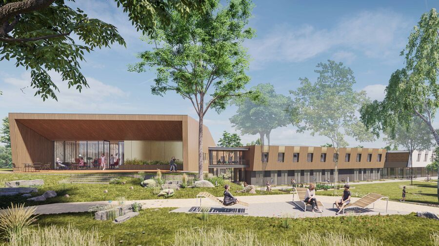 Le regroupement des deux centres grâce à l'extension permettra de développer les activités d'expertise autour de la prise en charge de l'obésité complexe et de la prise en charge des patients amputés. (AIA Architectes)